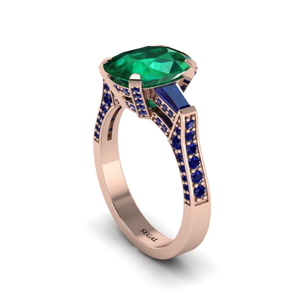 Exclusive Handmade Emerald Geometrical Engagement Ring - Yolanda No. 65