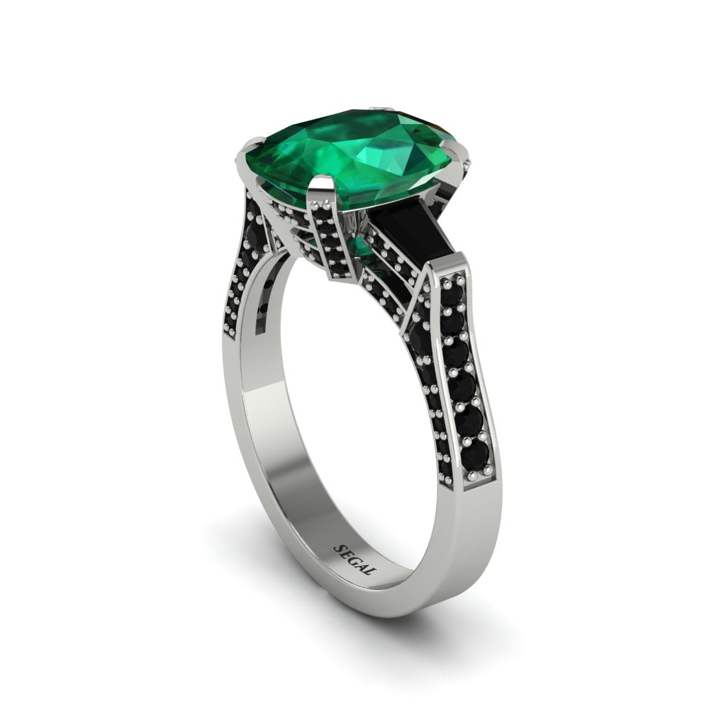 Exclusive Handmade Emerald Geometrical Engagement Ring - Yolanda No. 36
