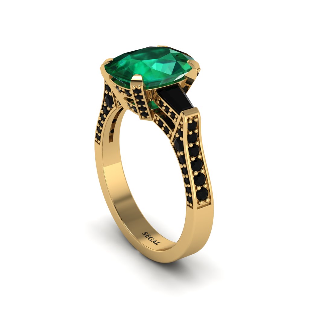 Exclusive Handmade Emerald Geometrical Engagement Ring - Yolanda No. 34