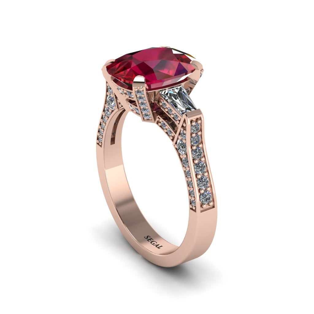 Exclusive Handmade Ruby Geometrical Engagement Ring - Yolanda No. 11