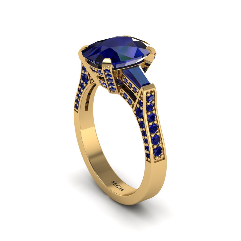 Exclusive Handmade Sapphire Geometrical Engagement Ring - Yolanda No. 73