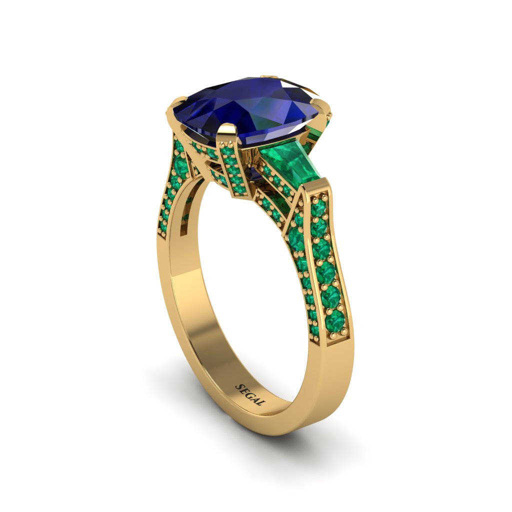 Exclusive Handmade Sapphire Geometrical Engagement Ring - Yolanda No. 28