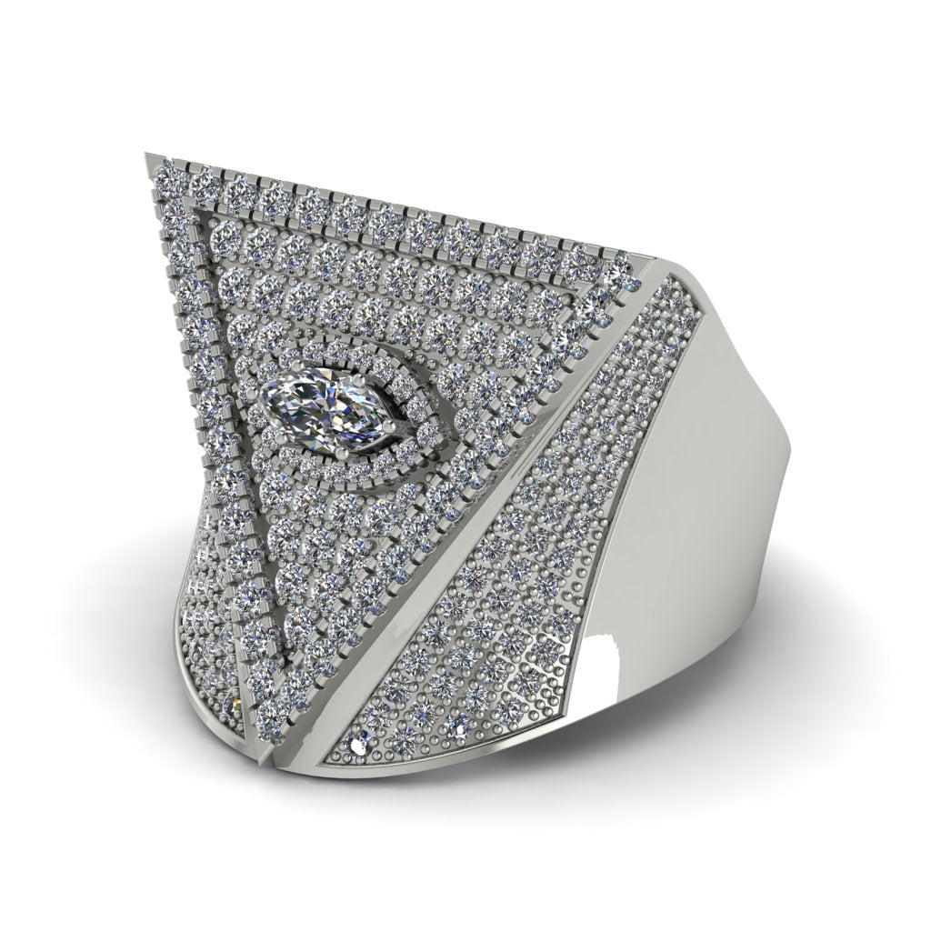Diamond Eye Of Providence Men's Illuminati Ring - Arden No. 3