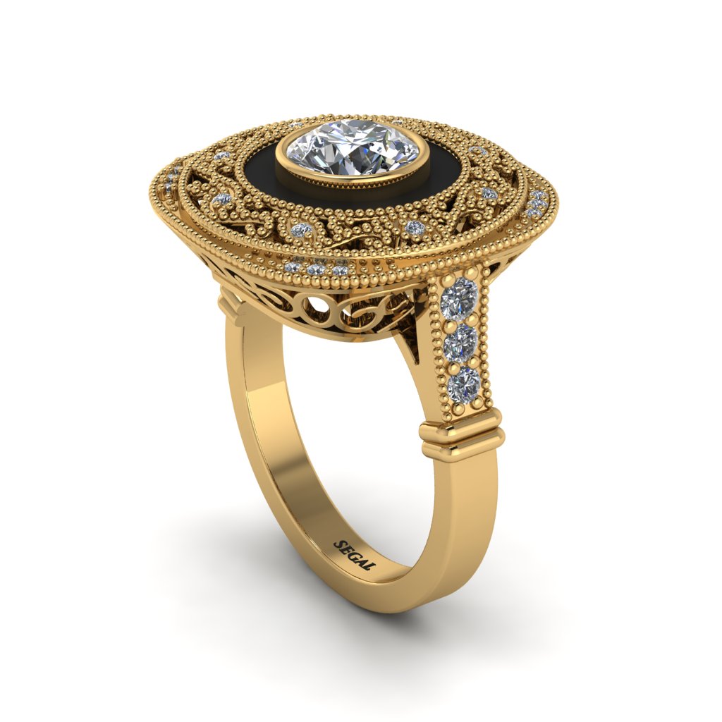 Fancy Art Deco Diamond Ring - Pauline No. 1