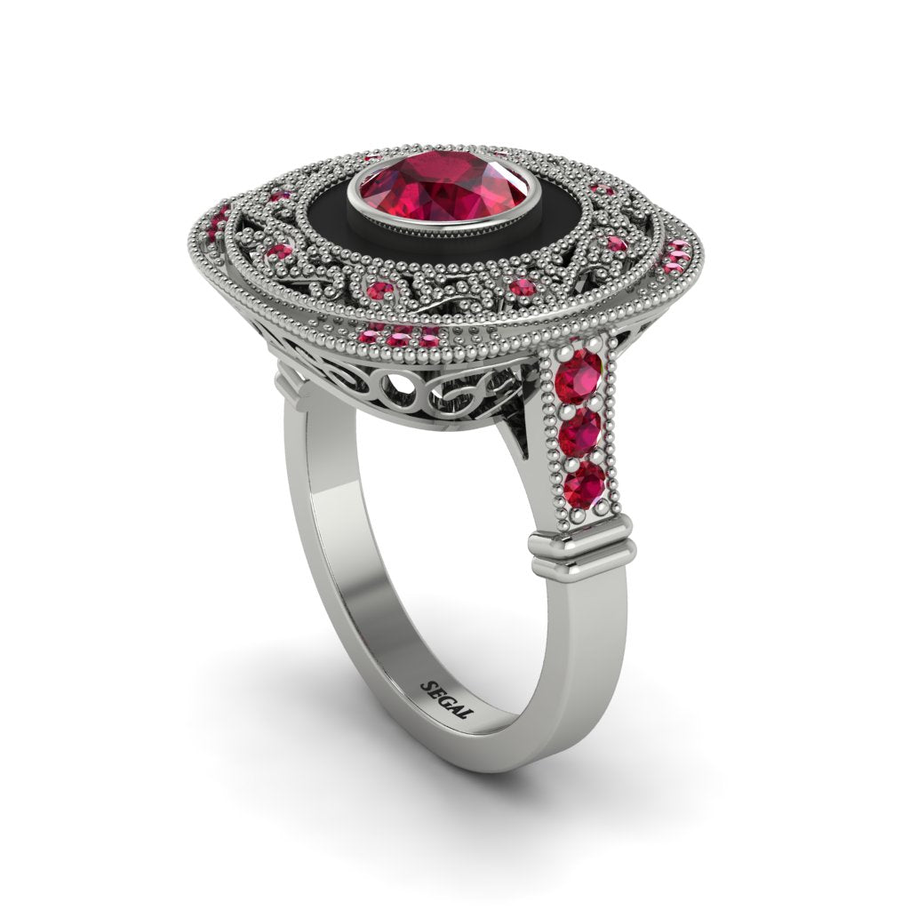 Fancy Art Deco Ruby Ring - Pauline No. 57