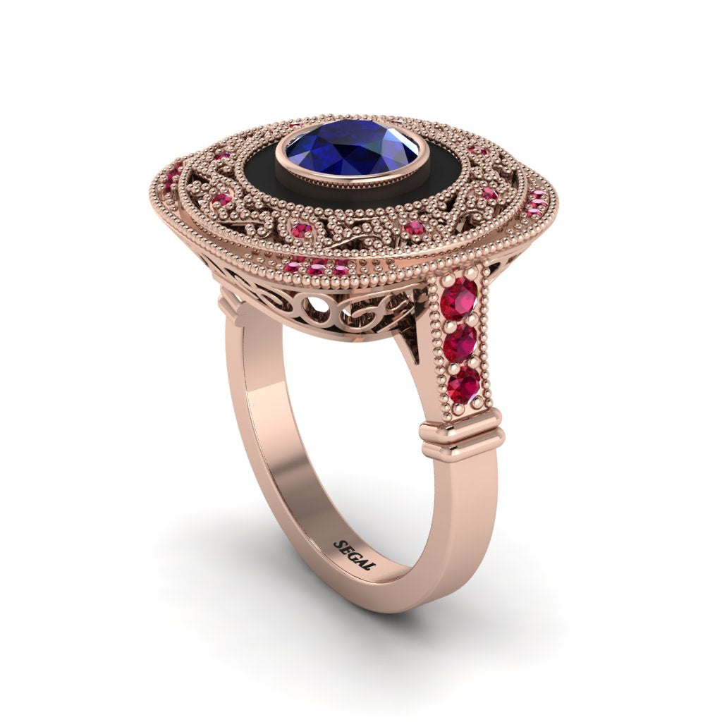 Fancy Art Deco Sapphire Ring - Pauline No. 59