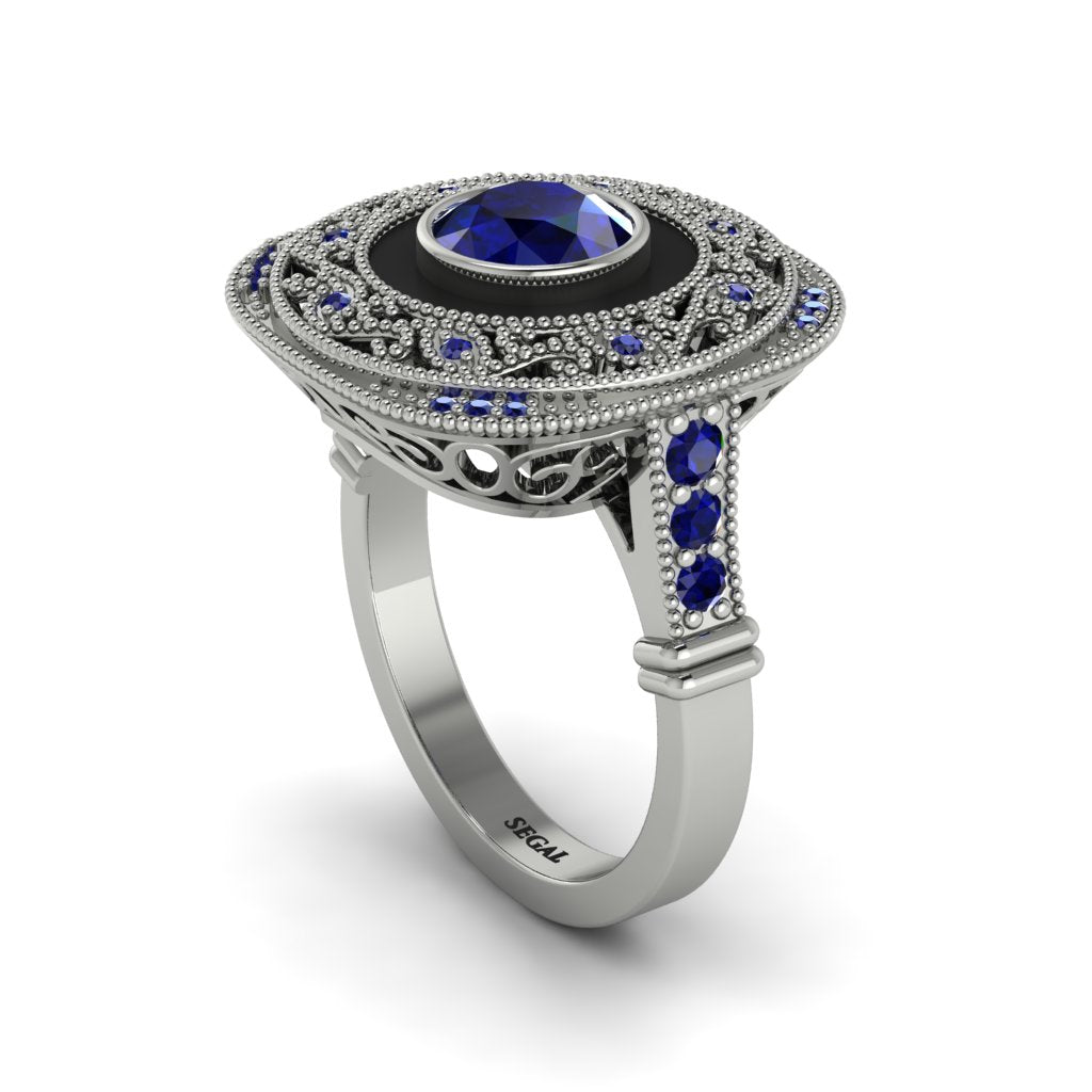 Fancy Art Deco Sapphire Ring - Pauline No. 75
