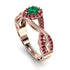 Infinity Inspired Halo Emerald Engagement Ring - Teresa No. 50 image 2