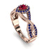 Infinity Inspired Halo Ruby Engagement Ring - Teresa No. 71 image 2