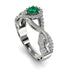 Infinity Inspired Halo Emerald Engagement Ring - Teresa No. 6 image 2