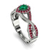 Infinity Inspired Halo Emerald Engagement Ring - Teresa No. 51 image 2