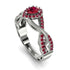 Infinity Inspired Halo Ruby Engagement Ring - Teresa No. 57 image 2