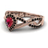 Infinity Inspired Halo Ruby Engagement Ring - Teresa No. 41 image 3