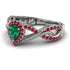 Infinity Inspired Halo Emerald Engagement Ring - Teresa No. 51 image 3