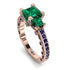 Modern Geometric Emerald Gold Engagement Ring - Beverly No. 65 image 11
