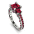 Modern Geometric Ruby Gold Engagement Ring - Beverly No. 57 image 11