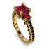 Modern Geometric Ruby Gold Engagement Ring - Beverly No. 40 image 11