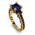 Modern Geometric Sapphire Gold Engagement Ring - Beverly No. 43 image 11