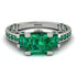 Modern Geometric Emerald Gold Engagement Ring - Beverly No. 21 image 12