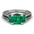 Modern Geometric Emerald Gold Engagement Ring - Beverly No. 36 image 12