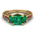 Modern Geometric Emerald Gold Engagement Ring - Beverly No. 49 image 12