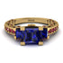 Modern Geometric Sapphire Gold Engagement Ring - Beverly No. 58 image 12