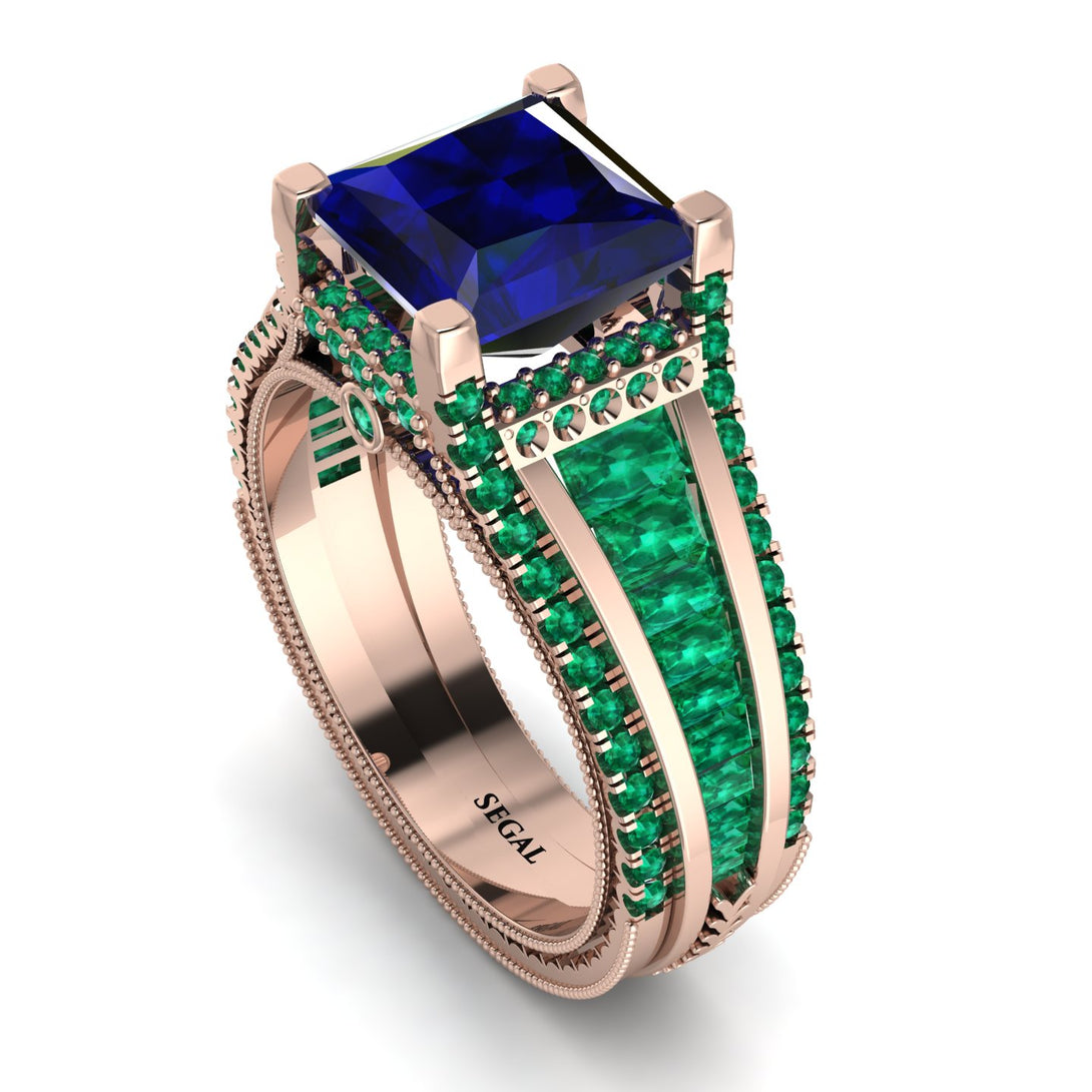 Princess Geometric Sapphire Engagement Ring - Marilyn No. 29