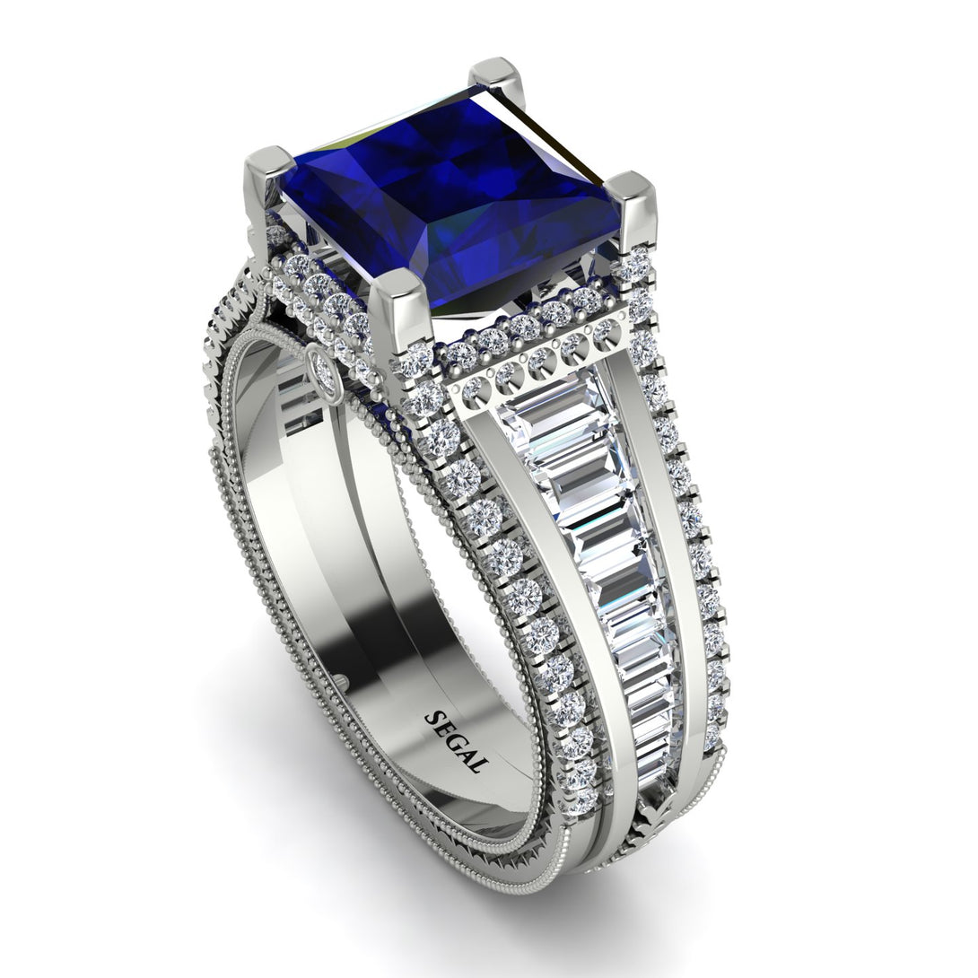 Princess Geometric Sapphire Engagement Ring - Marilyn No. 15