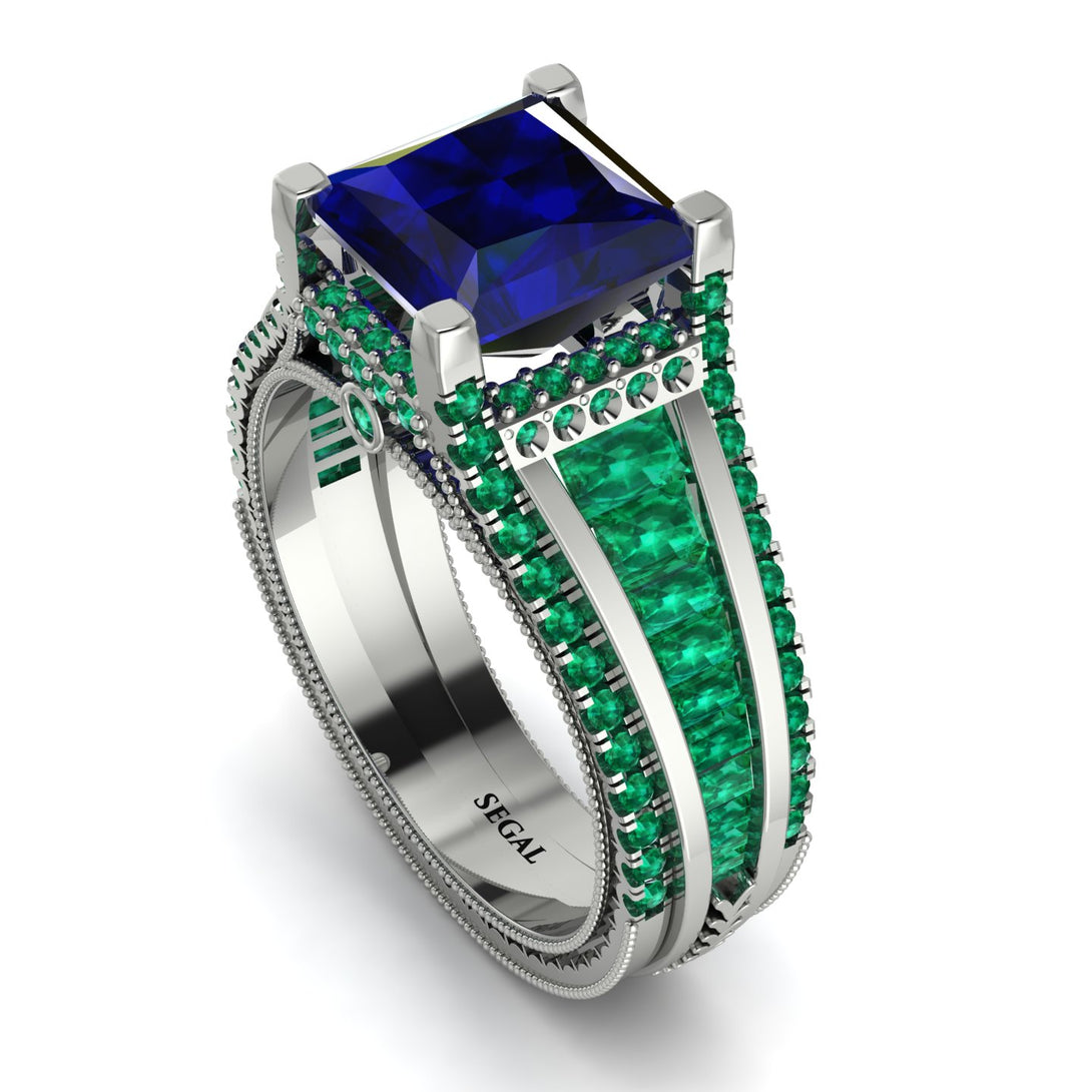 Princess Geometric Sapphire Engagement Ring - Marilyn No. 30
