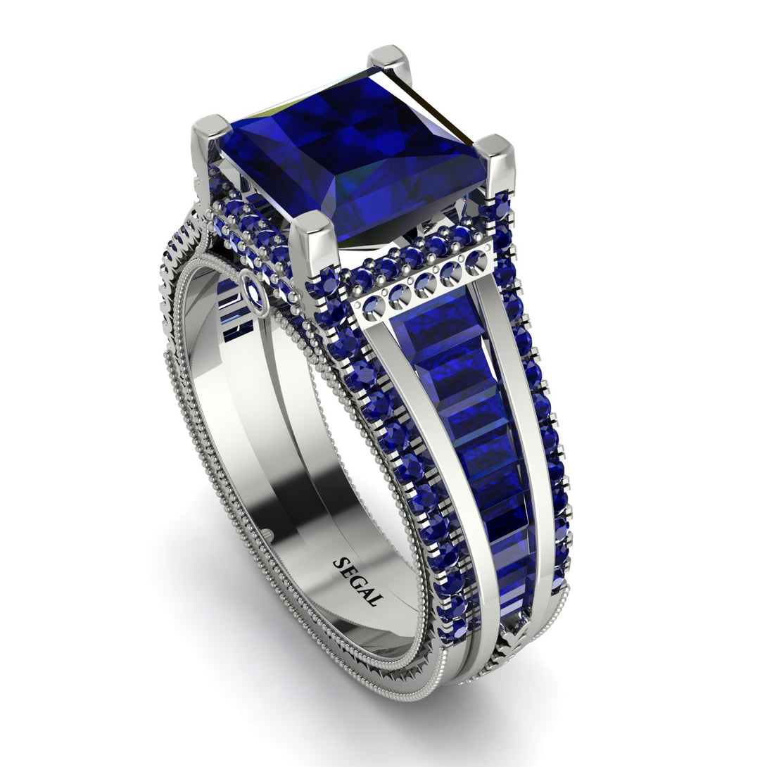Princess Geometric Sapphire Engagement Ring - Marilyn No. 75