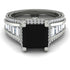 Princess Geometric Black Diamond Engagement Ring - Marilyn No. 9 image 2
