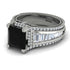 Princess Geometric Black Diamond Engagement Ring - Marilyn No. 9 image 3