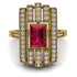 Unmatched Style Gold Baguette Ruby Ring - Jean No. 10 image 3