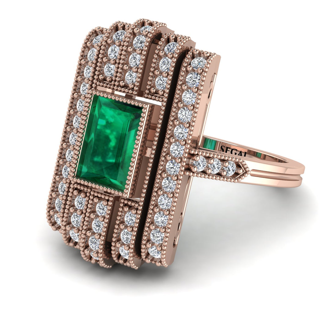 Unmatched Style Gold Baguette Emerald Ring - Jean No. 5