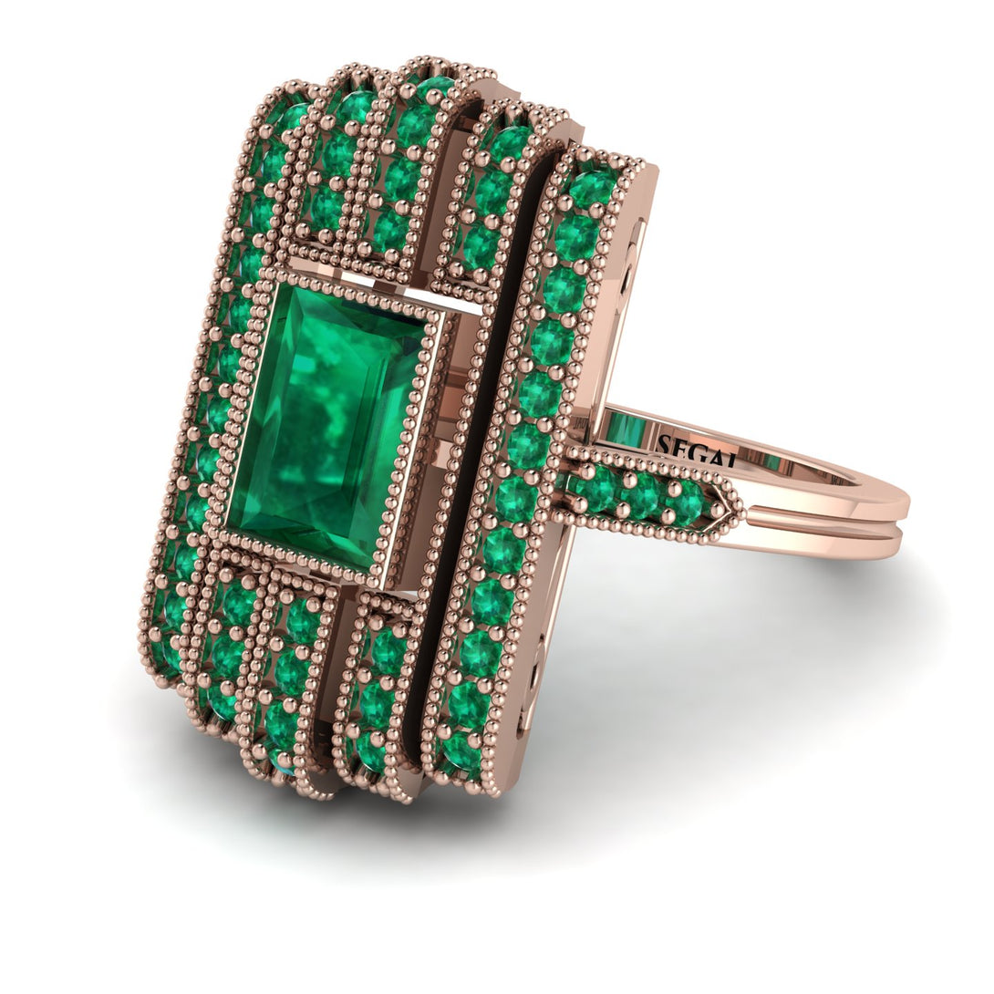 Unmatched Style Gold Baguette Emerald Ring - Jean No. 20