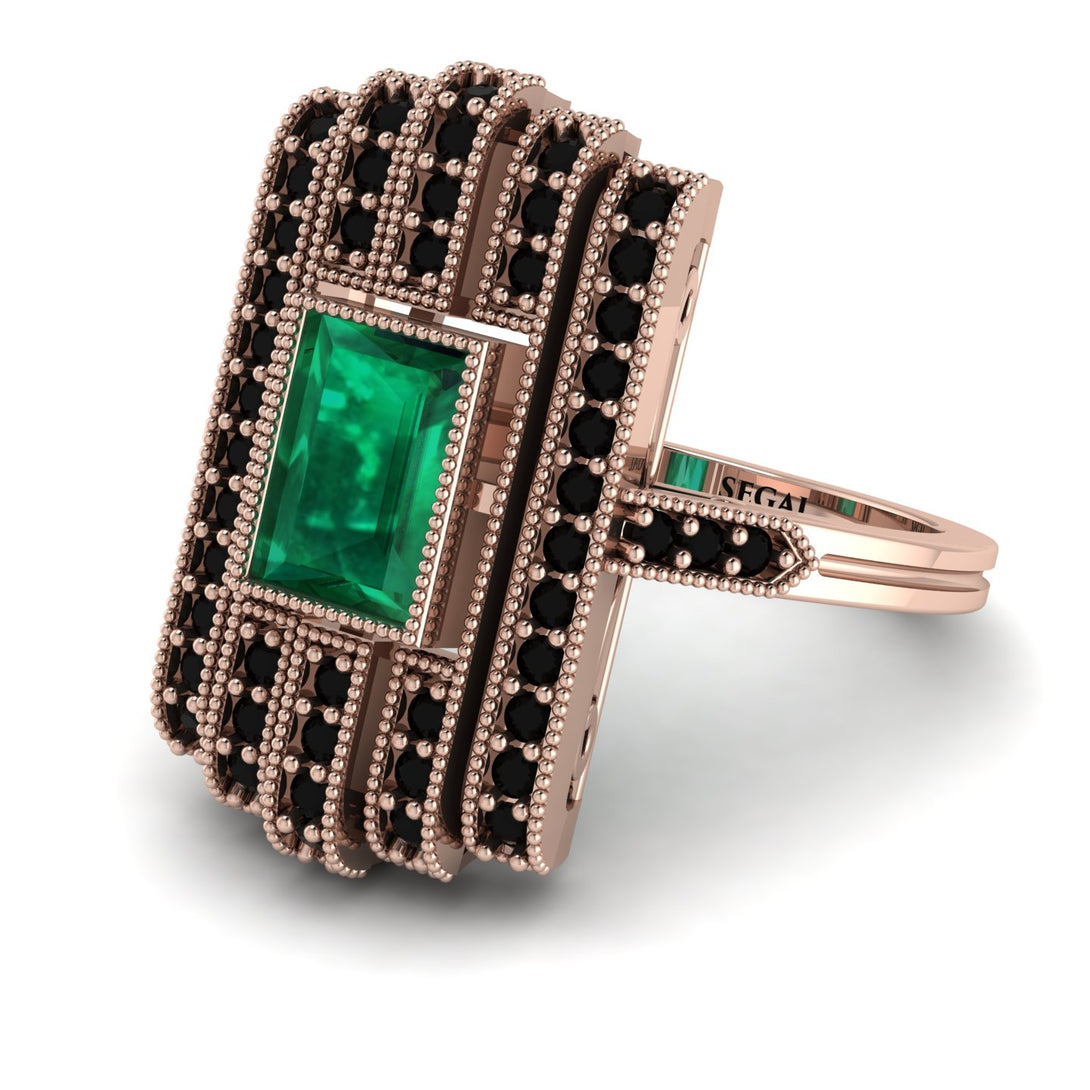 Unmatched Style Gold Baguette Emerald Ring - Jean No. 35