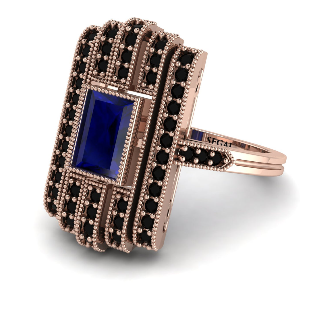 Unmatched Style Gold Baguette Sapphire Ring - Jean No. 44