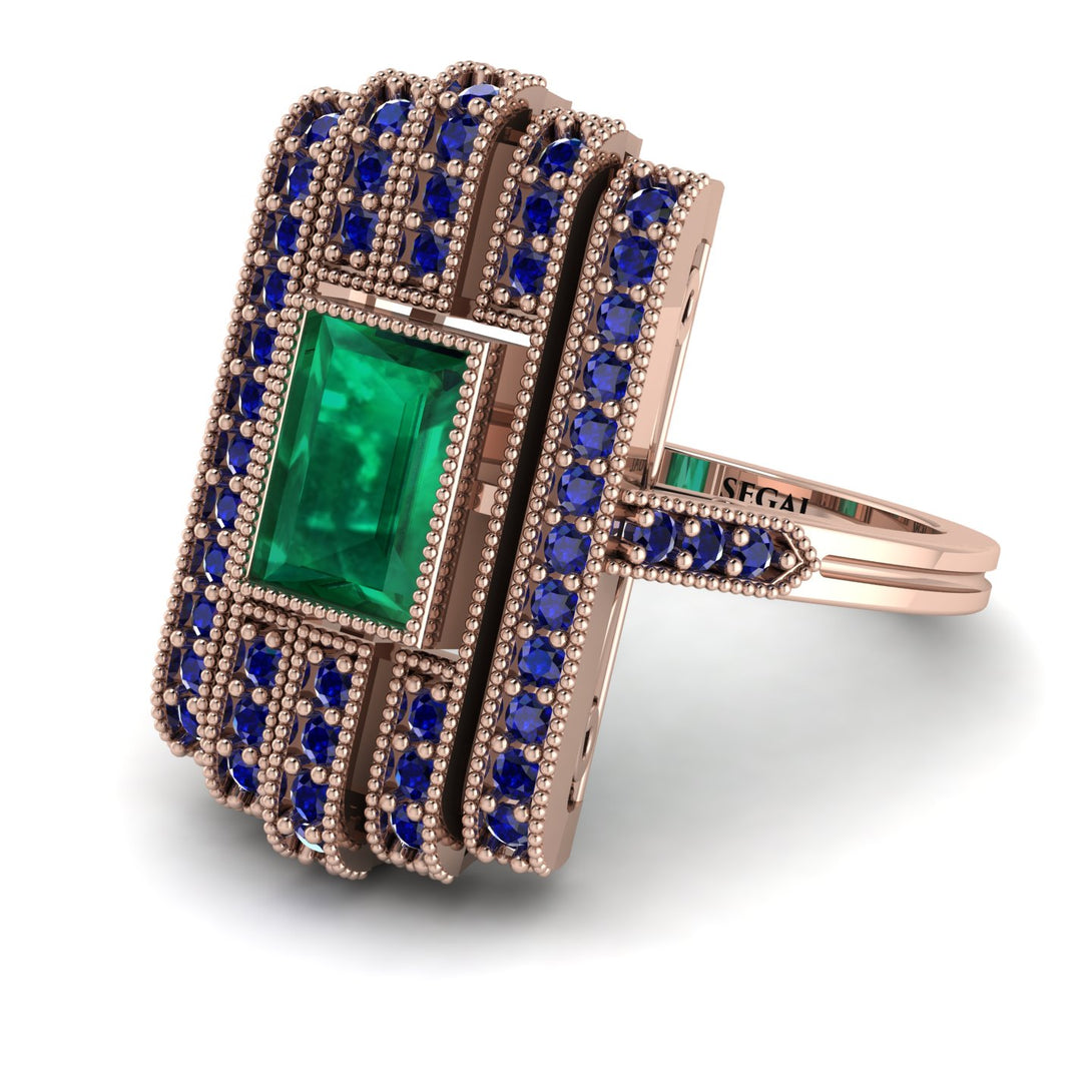 Unmatched Style Gold Baguette Emerald Ring - Jean No. 65
