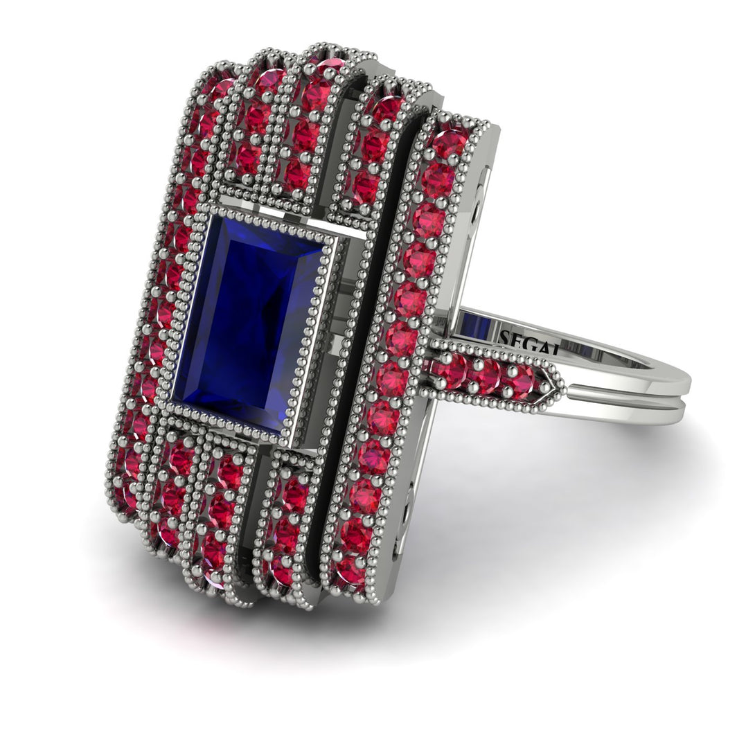 Unmatched Style Gold Baguette Sapphire Ring - Jean No. 60