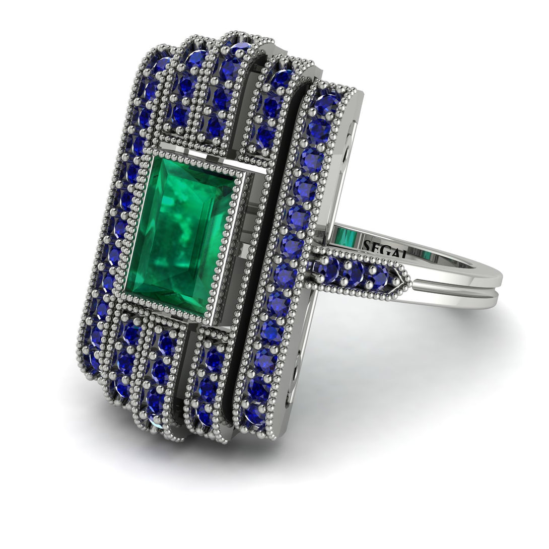 Unmatched Style Gold Baguette Emerald Ring - Jean No. 66