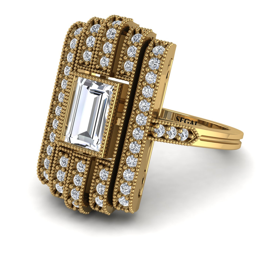 Unmatched Style Gold Baguette Diamond Ring - Jean No. 1