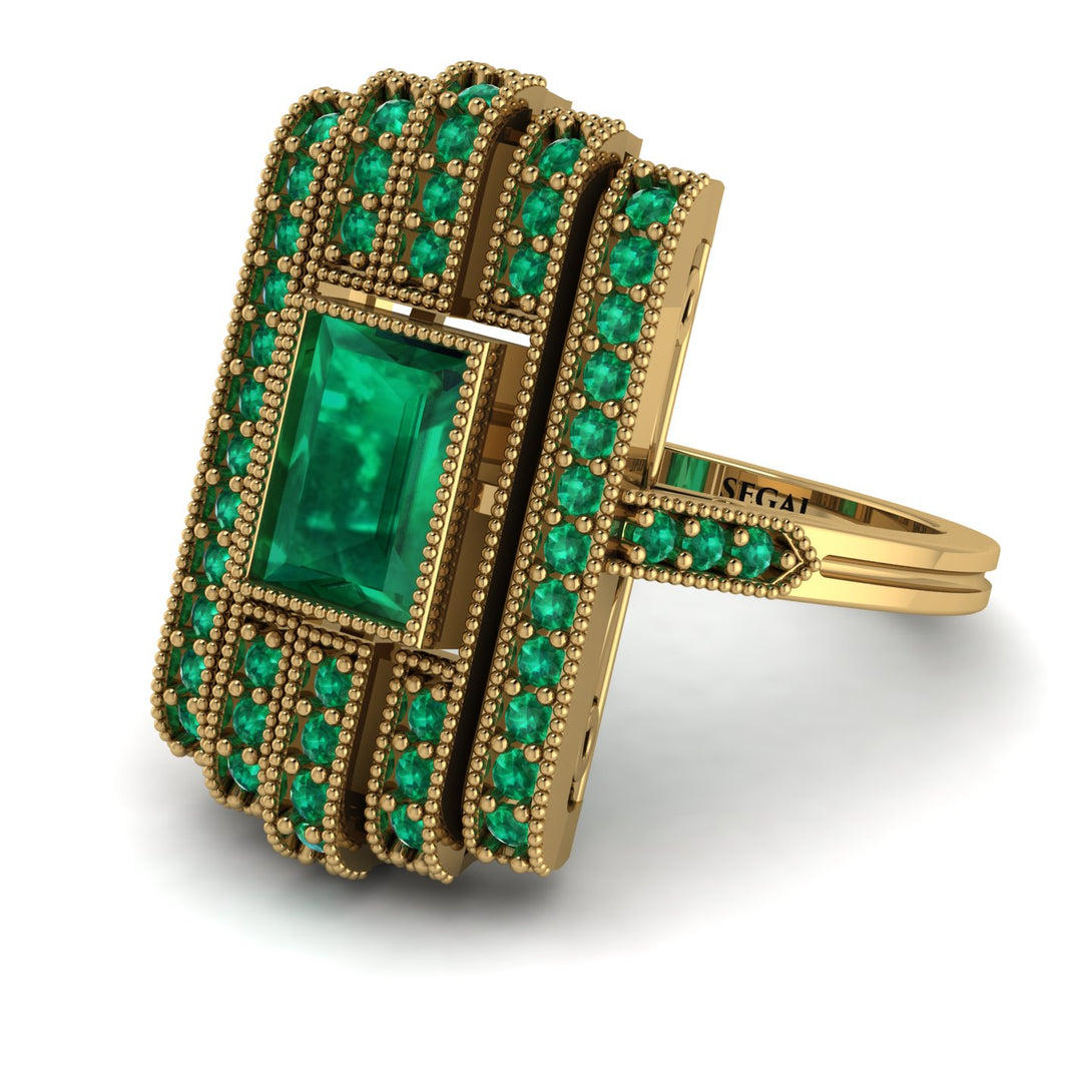 Unmatched Style Gold Baguette Emerald Ring - Jean No. 19
