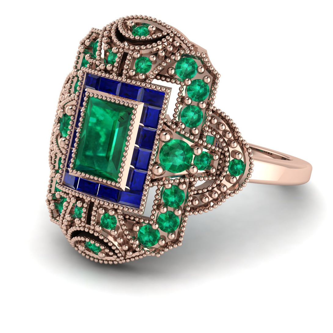 Victorian Gold Ring With Emerald - Janice No. 65