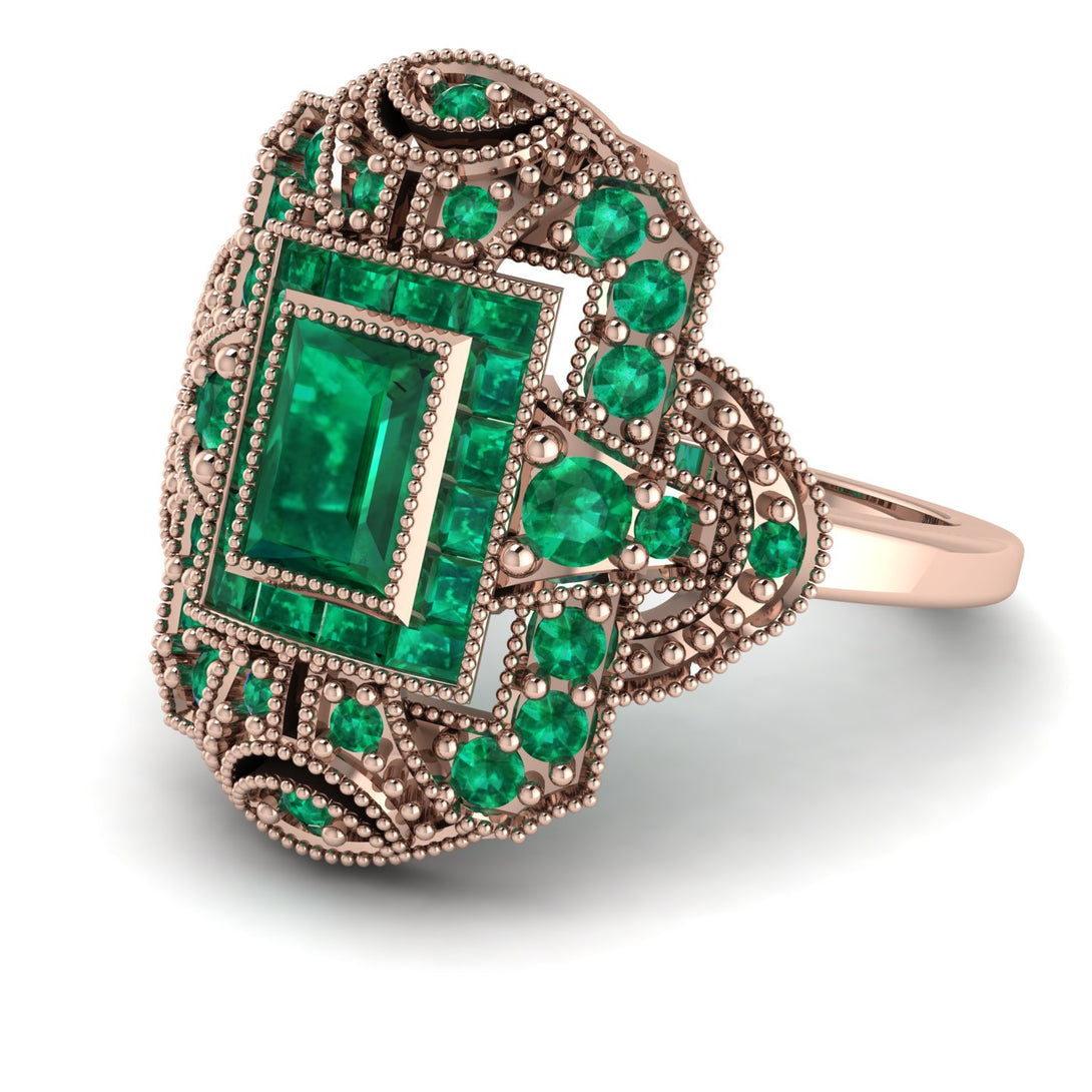 Victorian Gold Ring With Emerald - Janice No. 20
