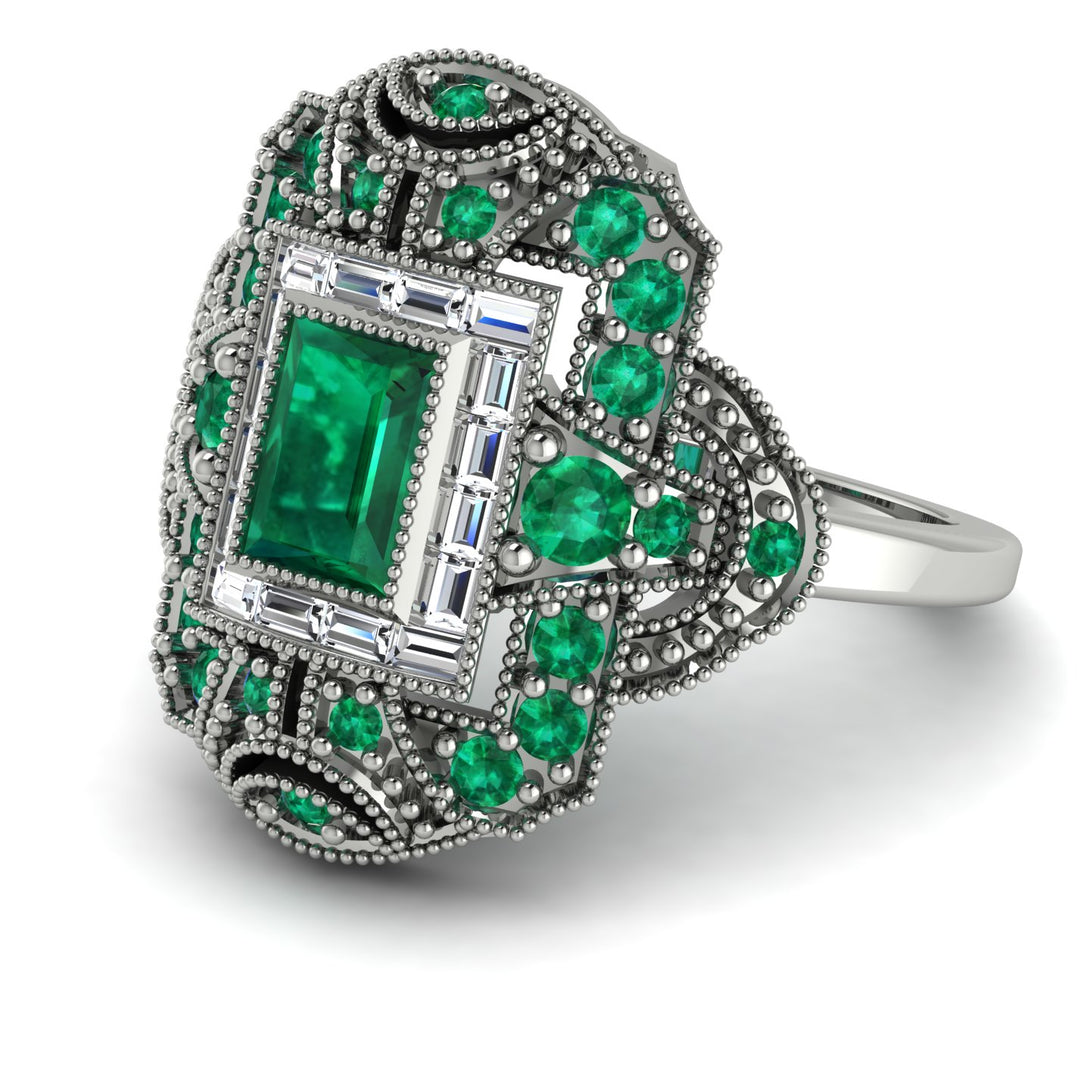 Victorian Gold Ring With Emerald - Janice No. 6