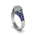 Sapphire Floral Cluster Engagement Ring  - Penelope No. 63 image 2