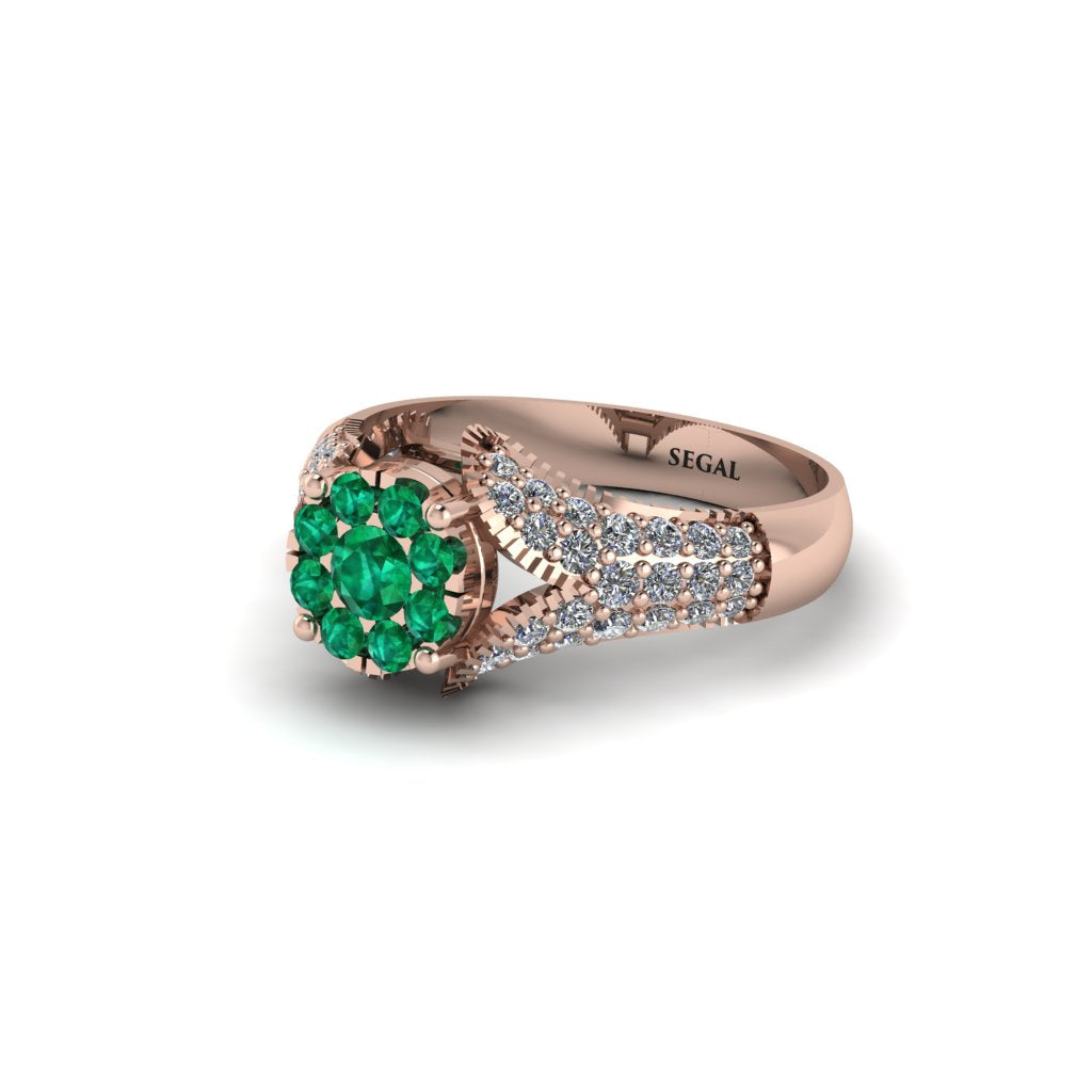 Diamond Floral Cluster Engagement Ring  - Penelope No. 5