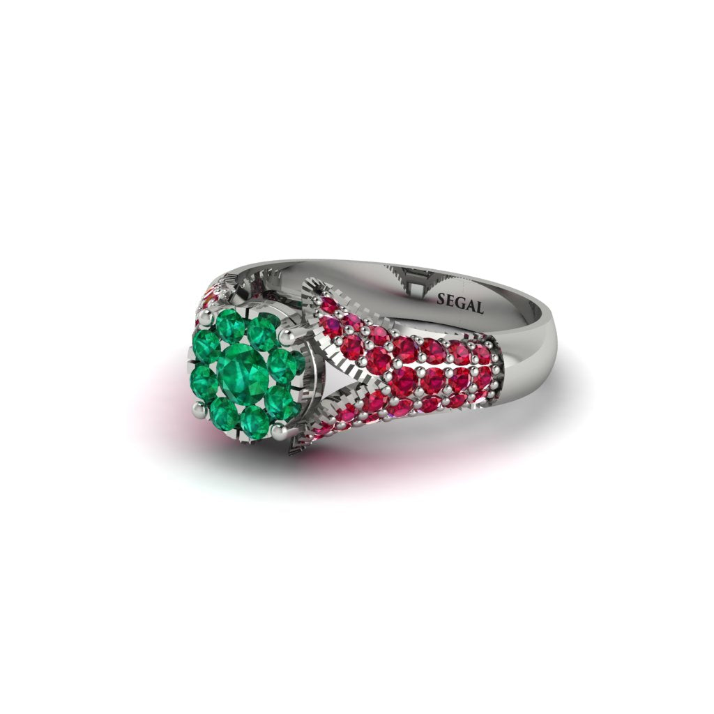Ruby Floral Cluster Engagement Ring  - Penelope No. 51