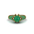 Emerald Floral Cluster Engagement Ring  - Penelope No. 19 image 3