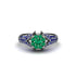 Sapphire Floral Cluster Engagement Ring  - Penelope No. 66 image 3